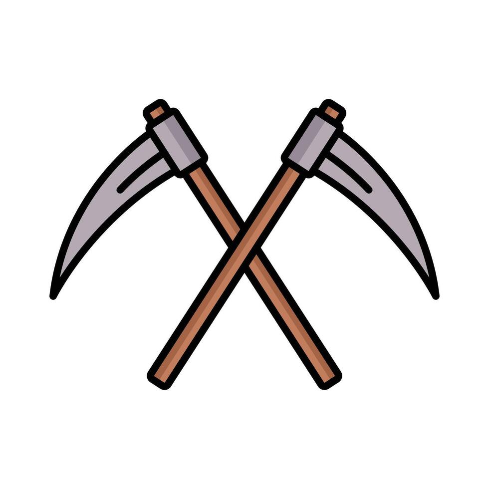 Scythe Symbol Set for Halloween Design vector