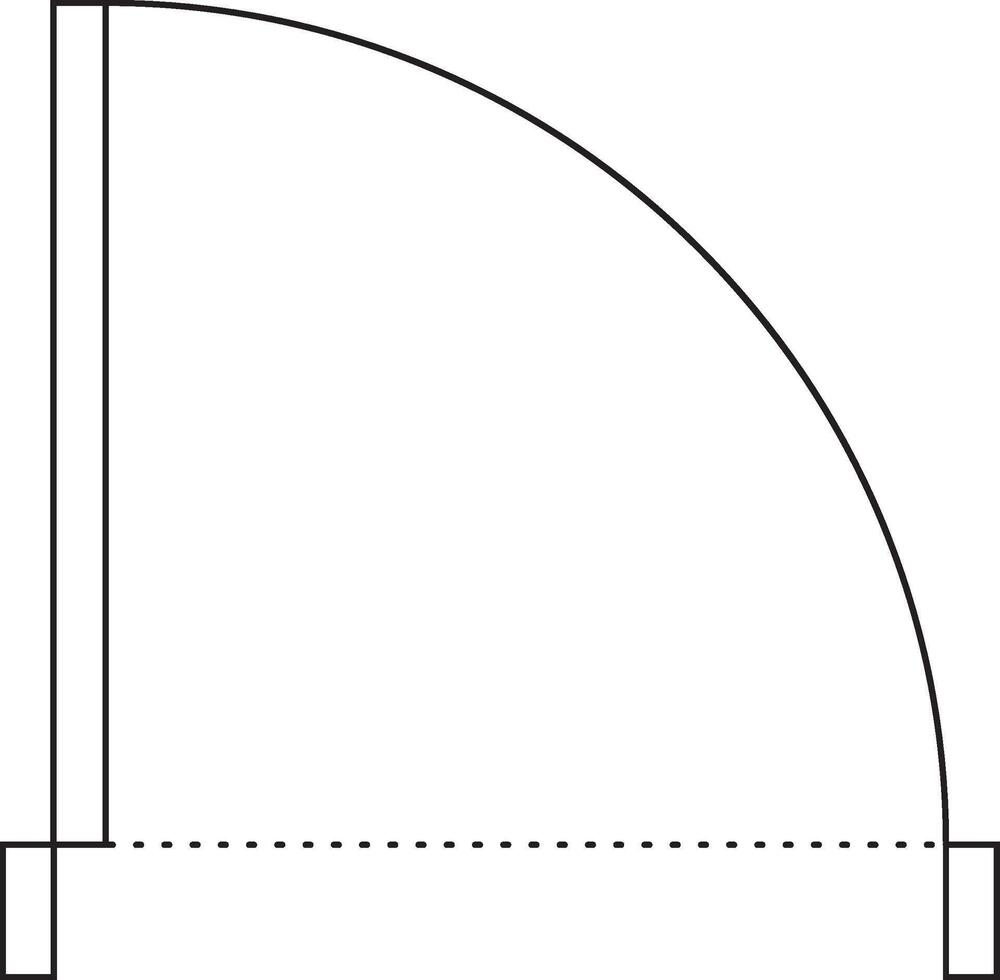 Door icon for house plan top view. Architectural element. Icon for interior project, construction symbol, blueprint and map vector