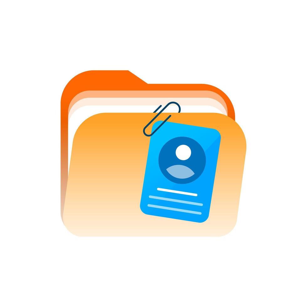 illustration of folder with a user account icon, representing login or sign in action to save data and achievements. for UI related to personal storage, user access, cloud, or progress tracking vector