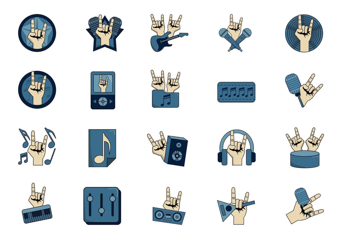Rockstar Music Design Element Set vector