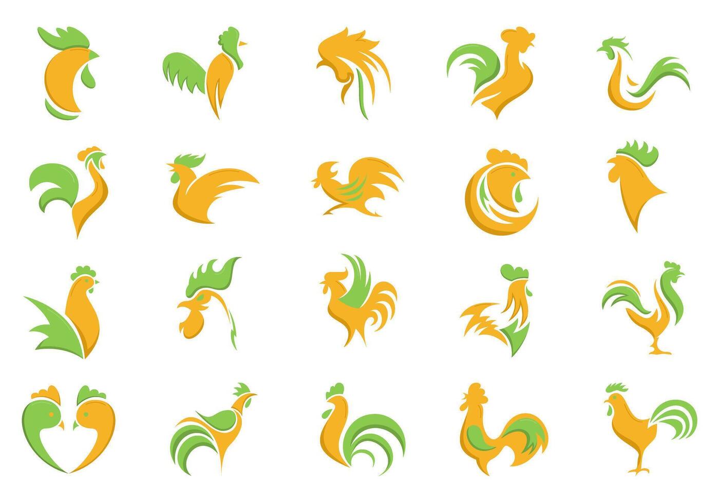 Roaster Logo Icon Element Set vector