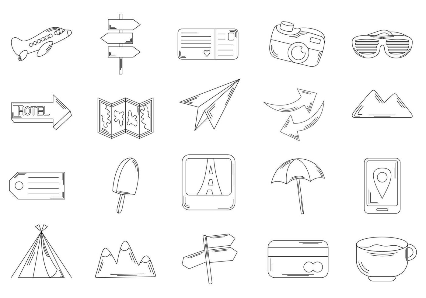 Hand Drawn Travel Element Set vector