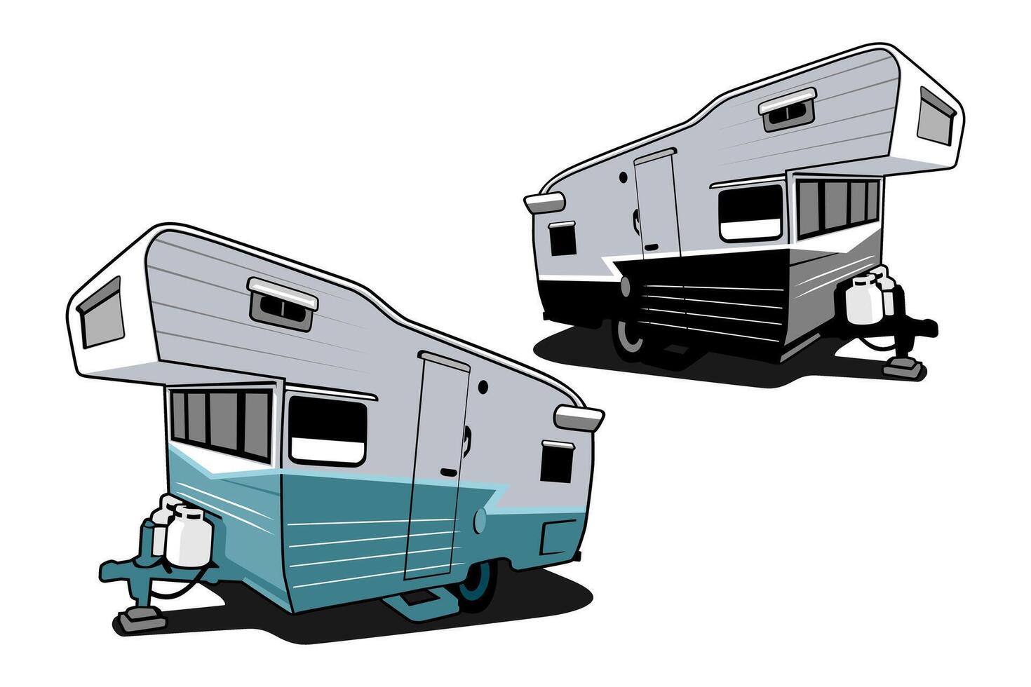 a cartoon of a camper trailer design vector