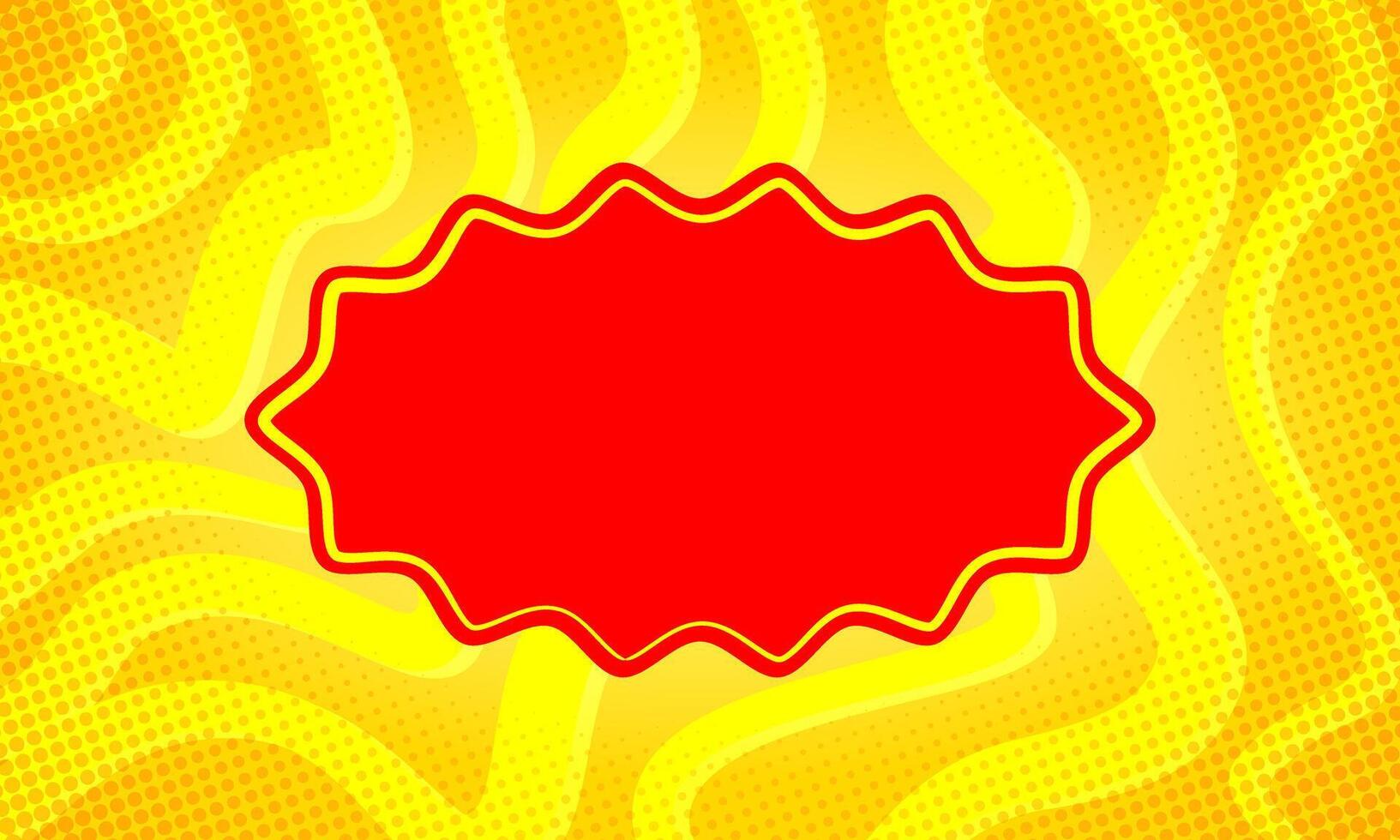 Pop art yellow comics book cartoon magazine cover. Cartoon funny retro pattern wavy strip mock up with halftone illustration. Vintage backdrop for comic text, speech bubble, message. vector
