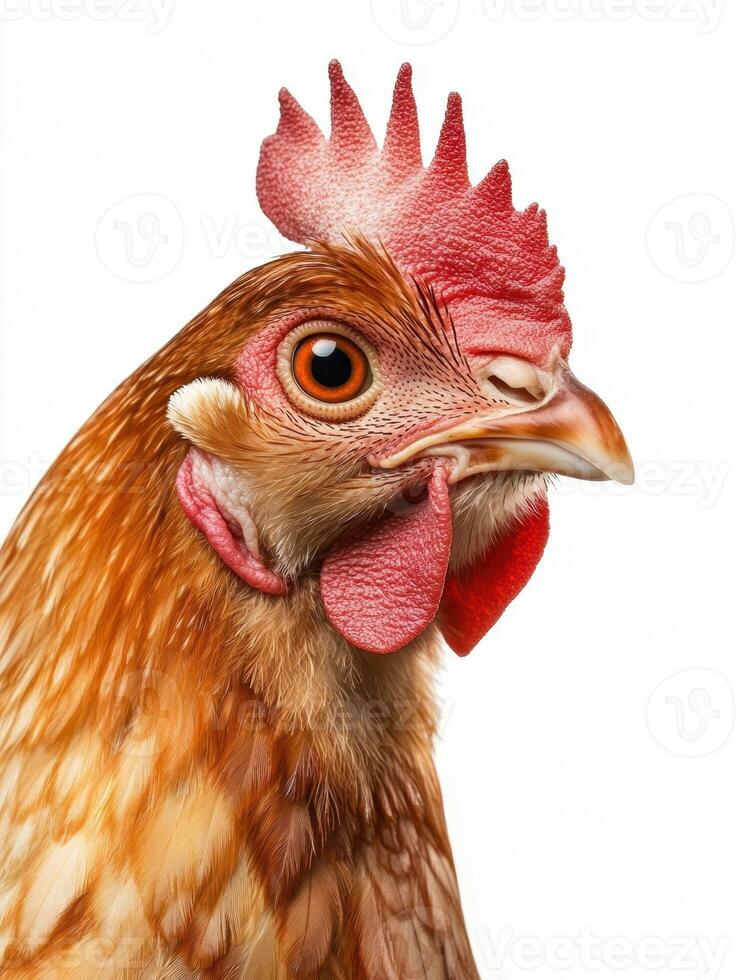 Adorable hen with gentle expression and soft feathers for animal themed designs photo