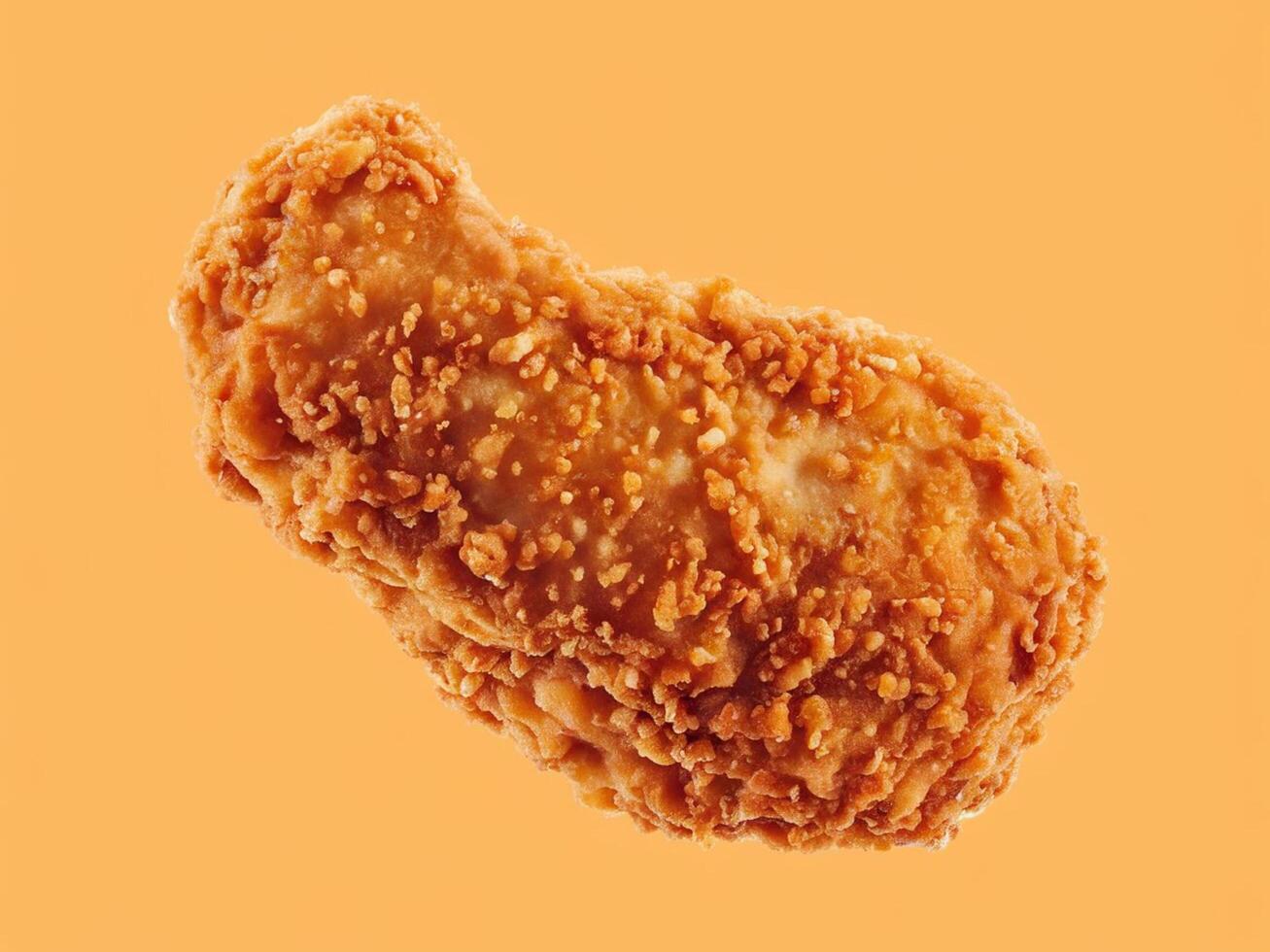 A piece of fried chicken with a lot of seasoning on it photo