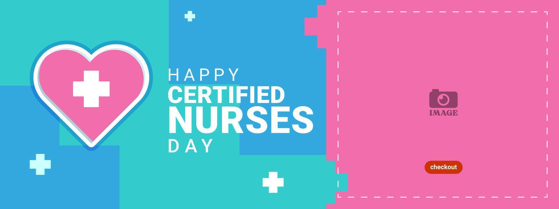 Happy Certified Nurses Day. Design banner greetings, campaigns, advertisements, annual event in March 19. Web vector