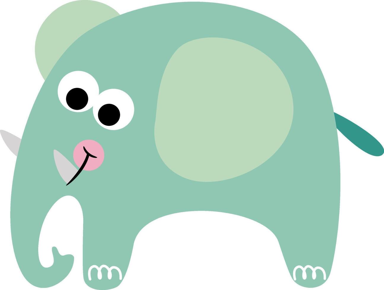 Funny blue elephant isolated on white vector