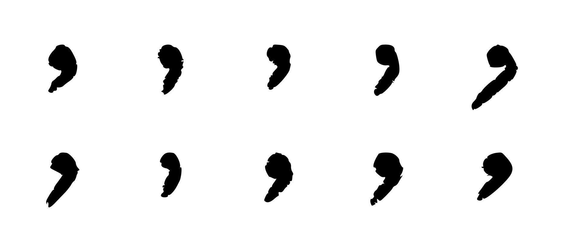 Doodle quotation mark by pencil. Hand drawn chalk comma set for speech bubble. crayon apostrophe icon for conversation. Sketch scribble sign. Punctuation symbol vector