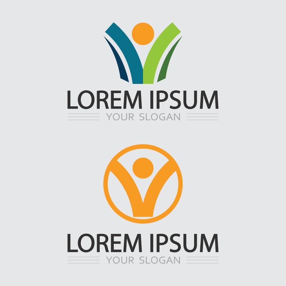 Business logo and people design icon sign illustration vector