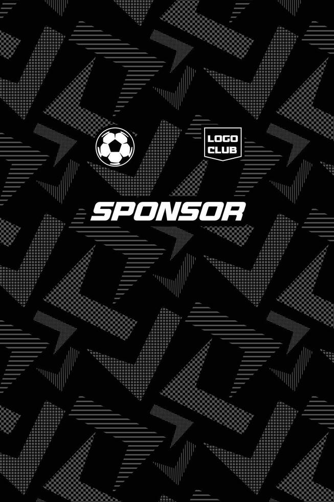 Black Jersey pattern for Team Uniforms design vector