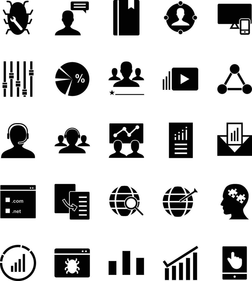 icons set of web development and internet related items. vector