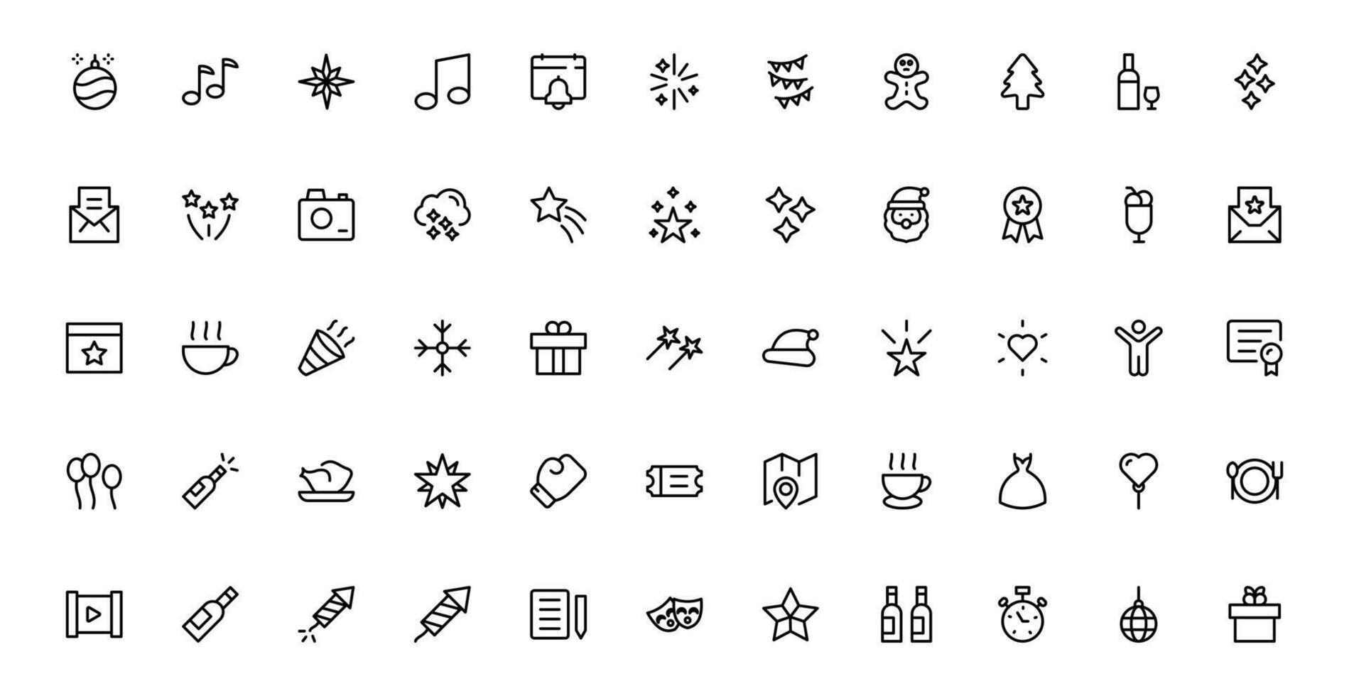 Celebrate the New Year with Stylish Icons for Festive Occasions. vector
