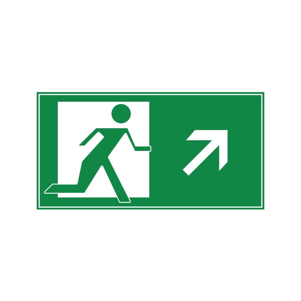A green exit sign with a man running vector