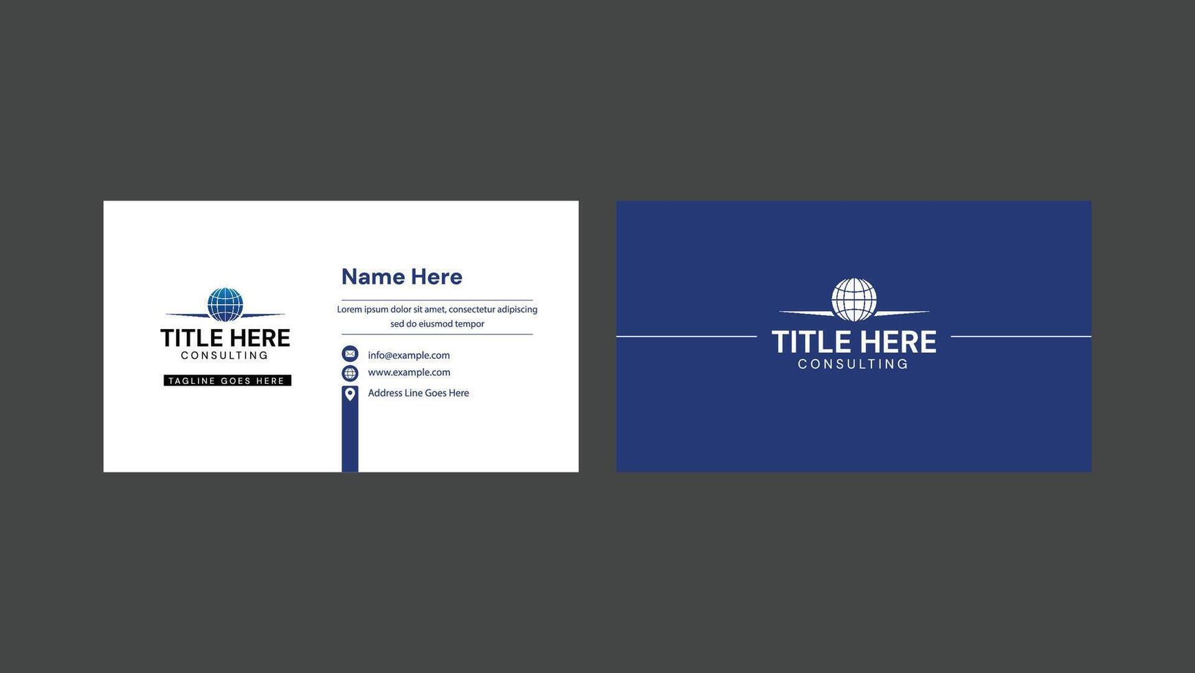Simple and Modern Style Business Card Design - Corporate Visiting Card Design vector
