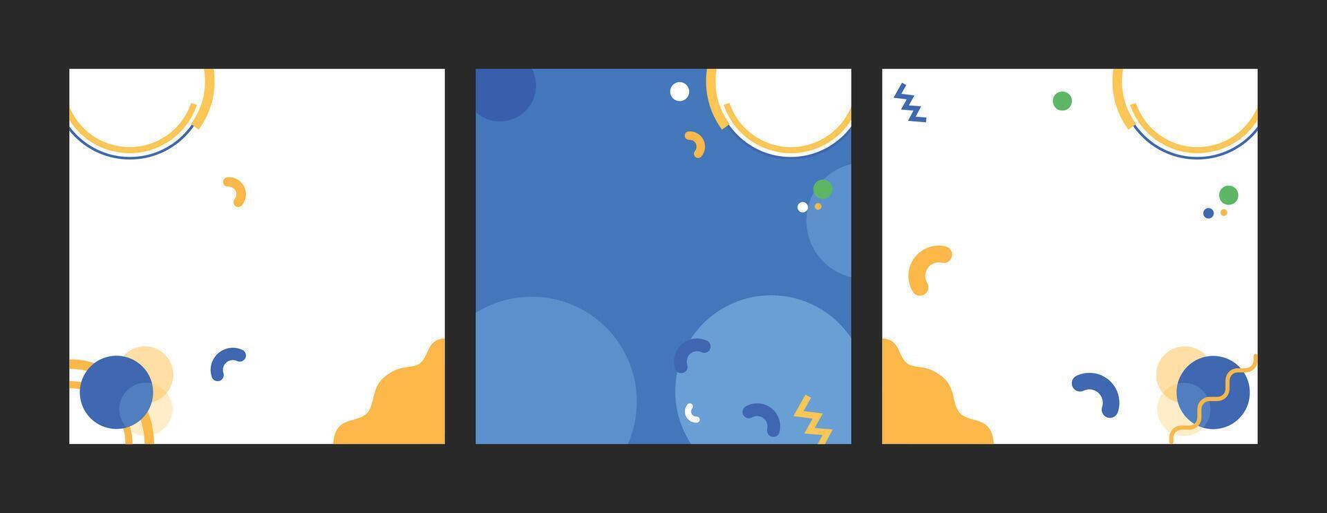 Set of Funky Style Social Media Designs - Fun Style Post Designs vector