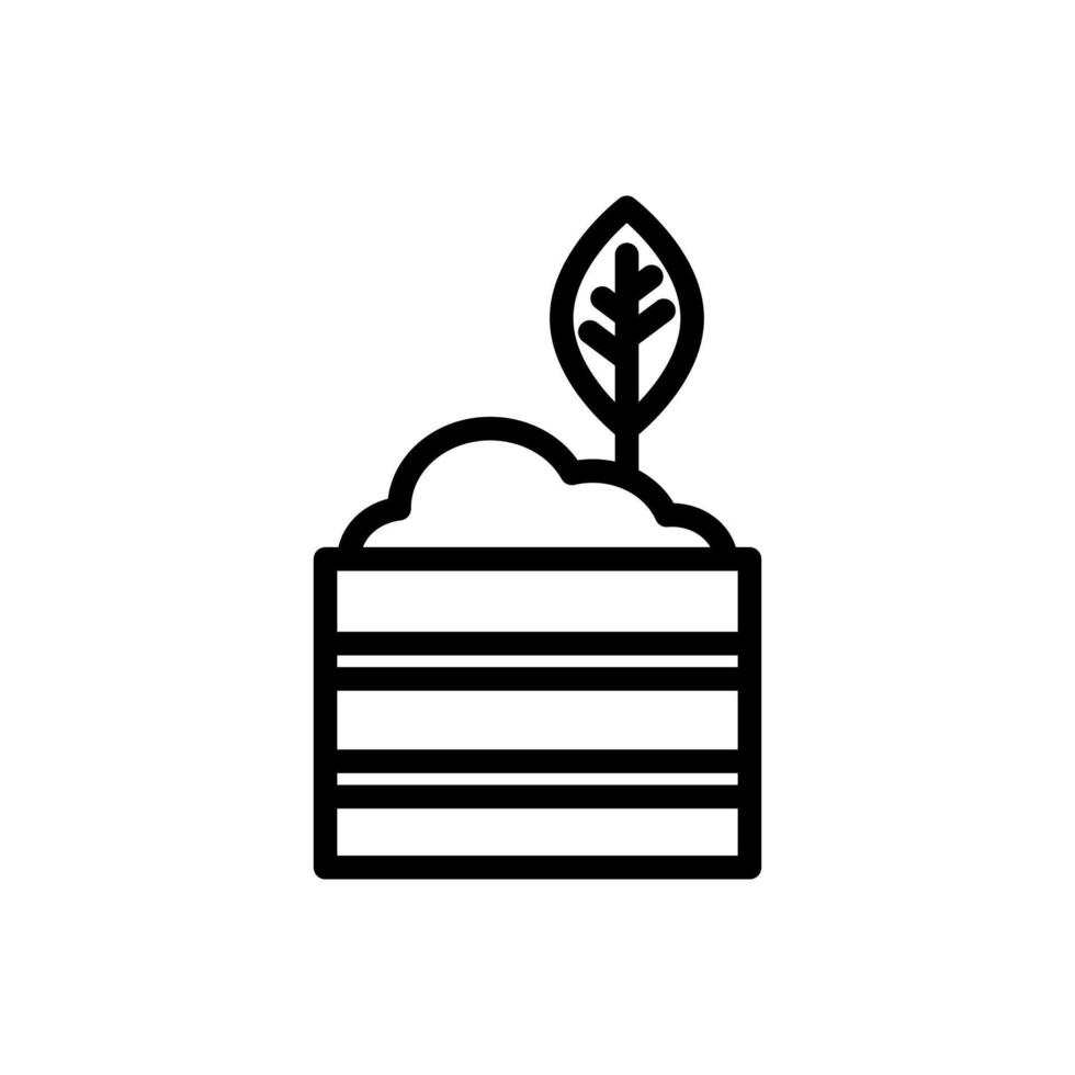 Leaf on pot icon vector