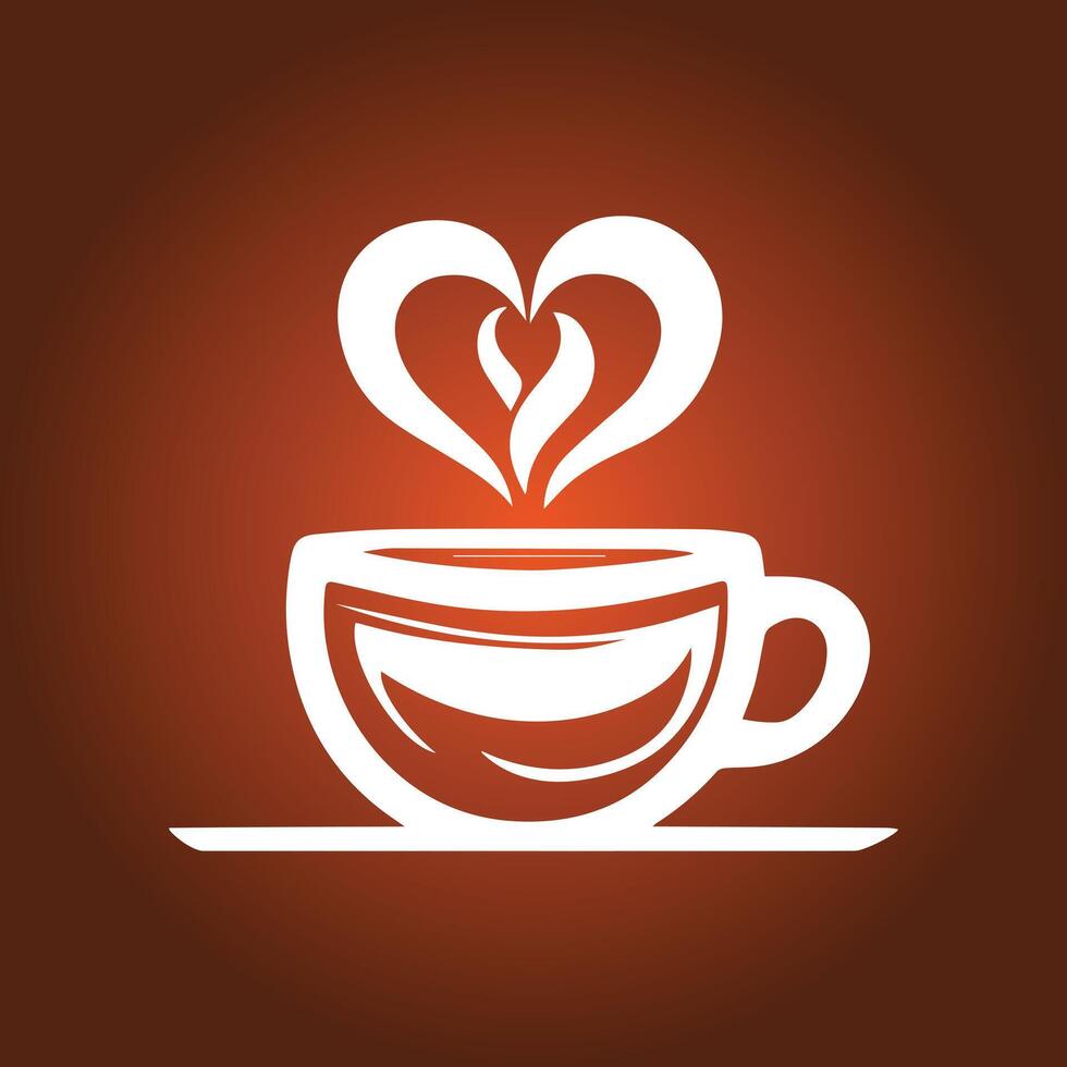 Minimalist Coffee Cup with Heart Latte Foam vector