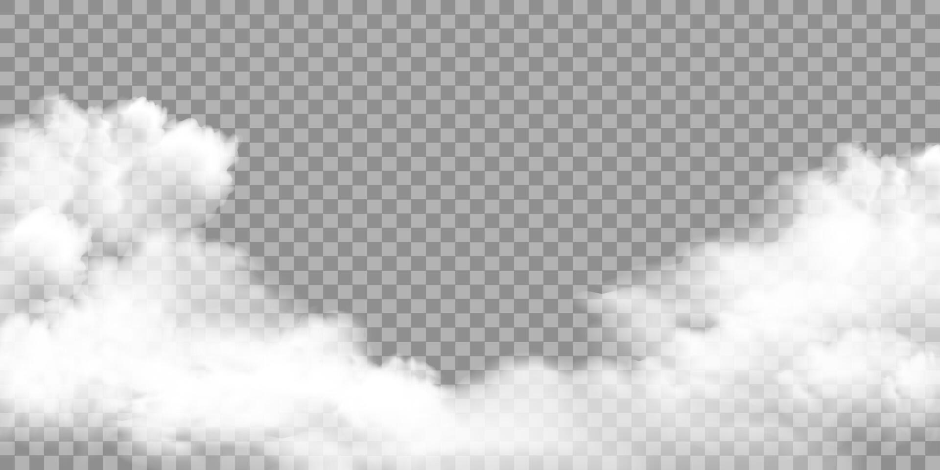 Realistic white fog border or smoke isolated special effect vector