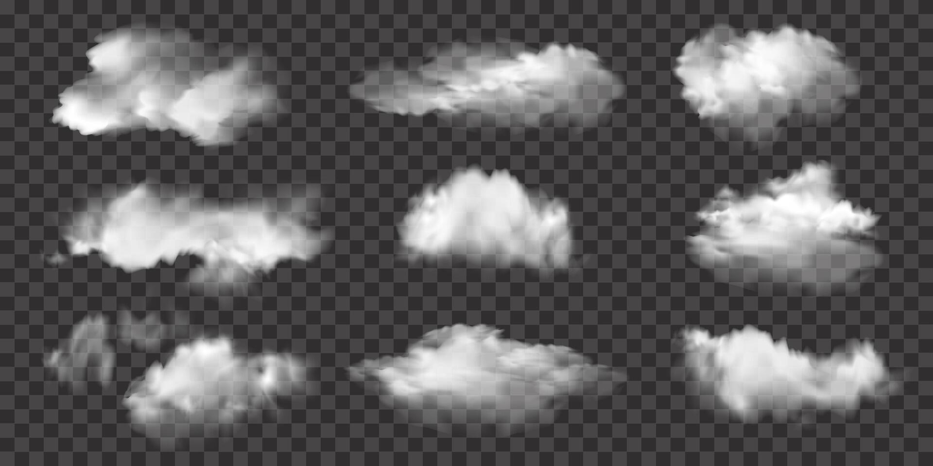 White realistic isolated cloud vector