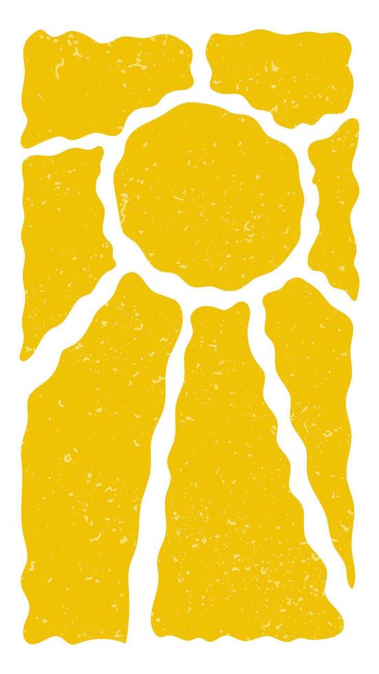 Groovy sun background. Curvy yellow rays. Sunburst, sunrise or sunset poster. Summer theme wallpaper. vector