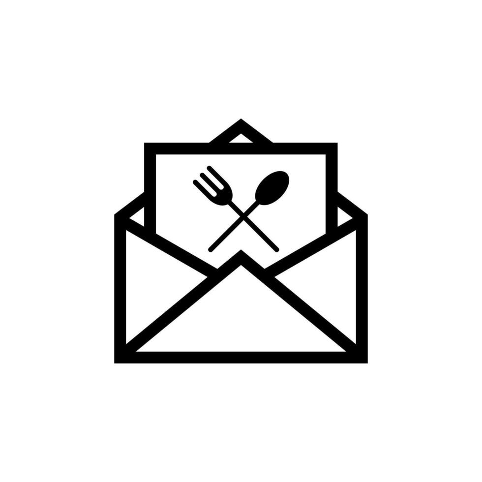 Email marketing icon for food and restaurant. Newsletter and email subscribe icon flat design. vector