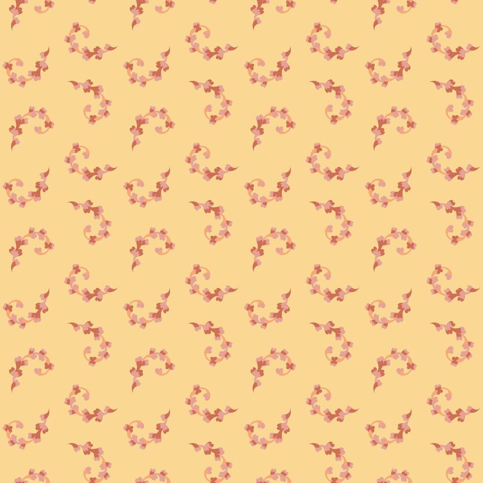 Yellow Background Floral Repeat Pattern vector