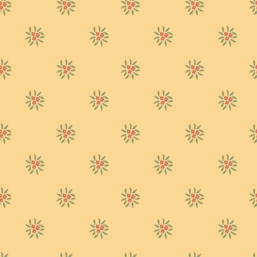 Yellow Floral Motif Seamless Pattern vector
