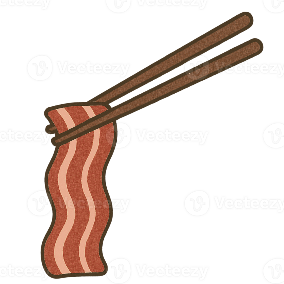 Meat chopsticks cartoon illustration png