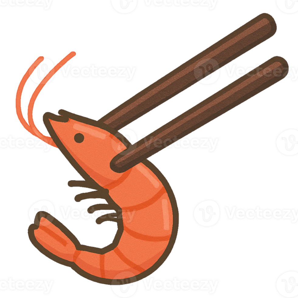 Shimp chopsticks cartoon illustration png