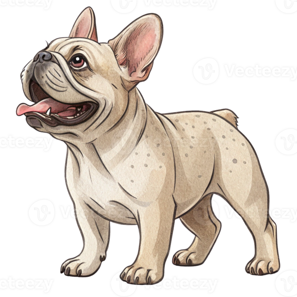 French bulldog dog cartoon illustration png