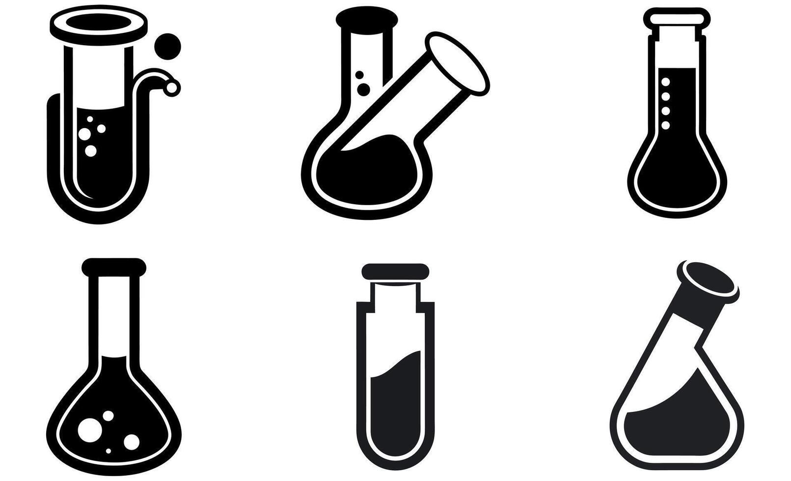 Laboratory Flask and Test Tube Icons vector
