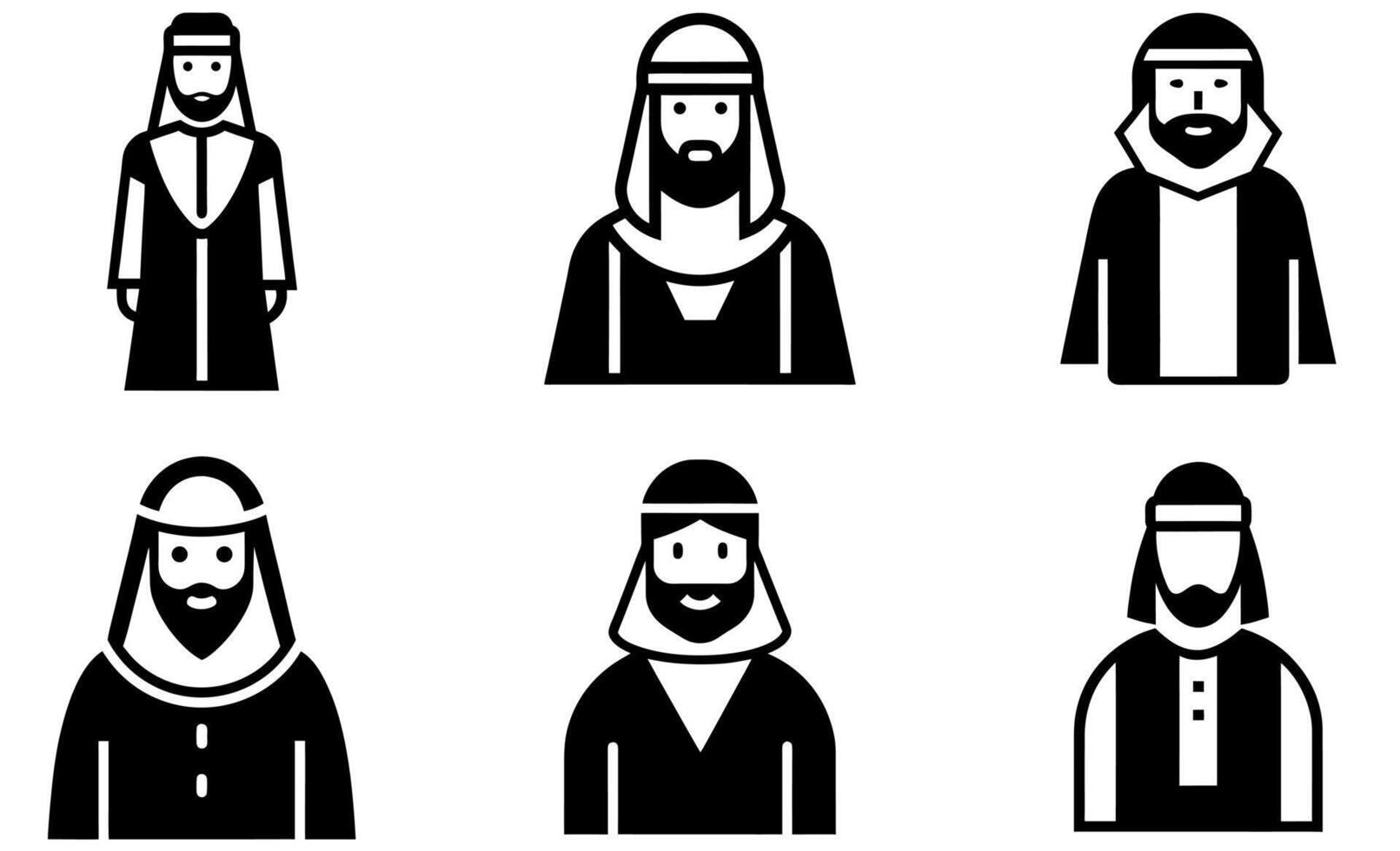 Arabian Silhouette Characters vector