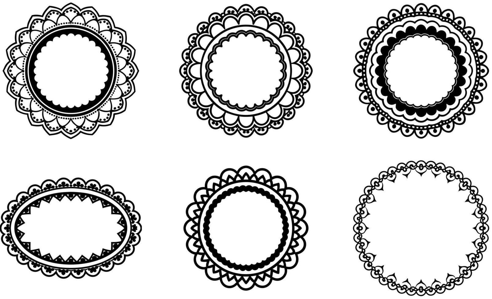 lace circular frames vector