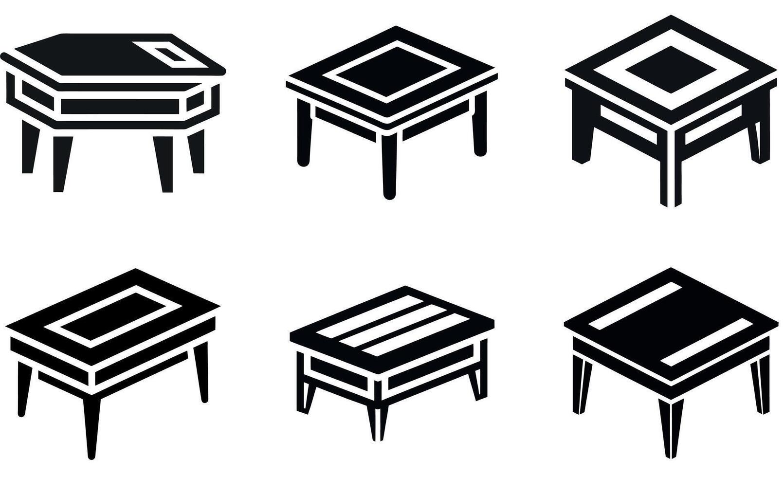 Black Silhouette Coffee Table vector