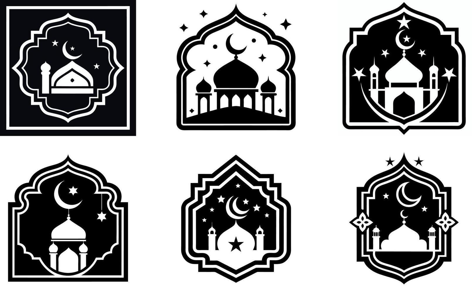 Islamic Eid Decorative Borders set design vector
