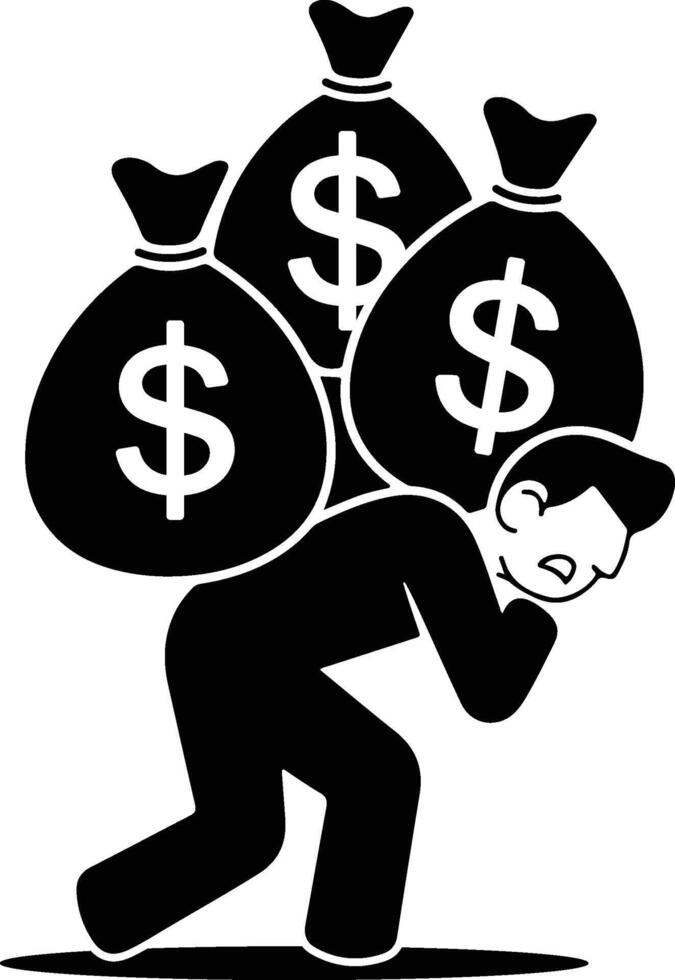 Icon Overwhelming Money Bags vector