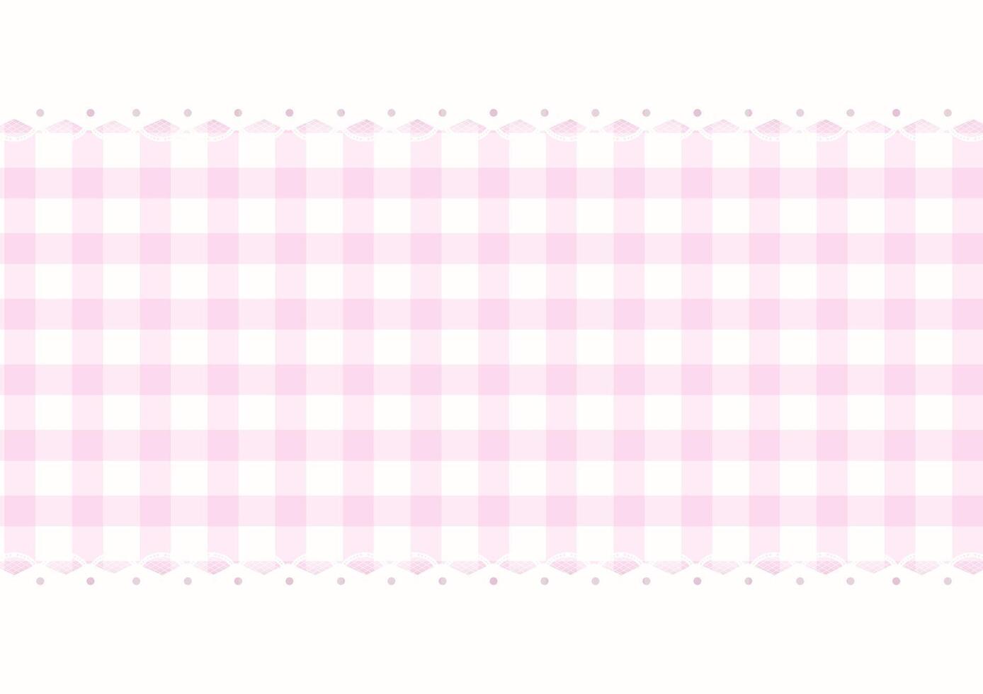 Pink plaid pattern with placemat background vector