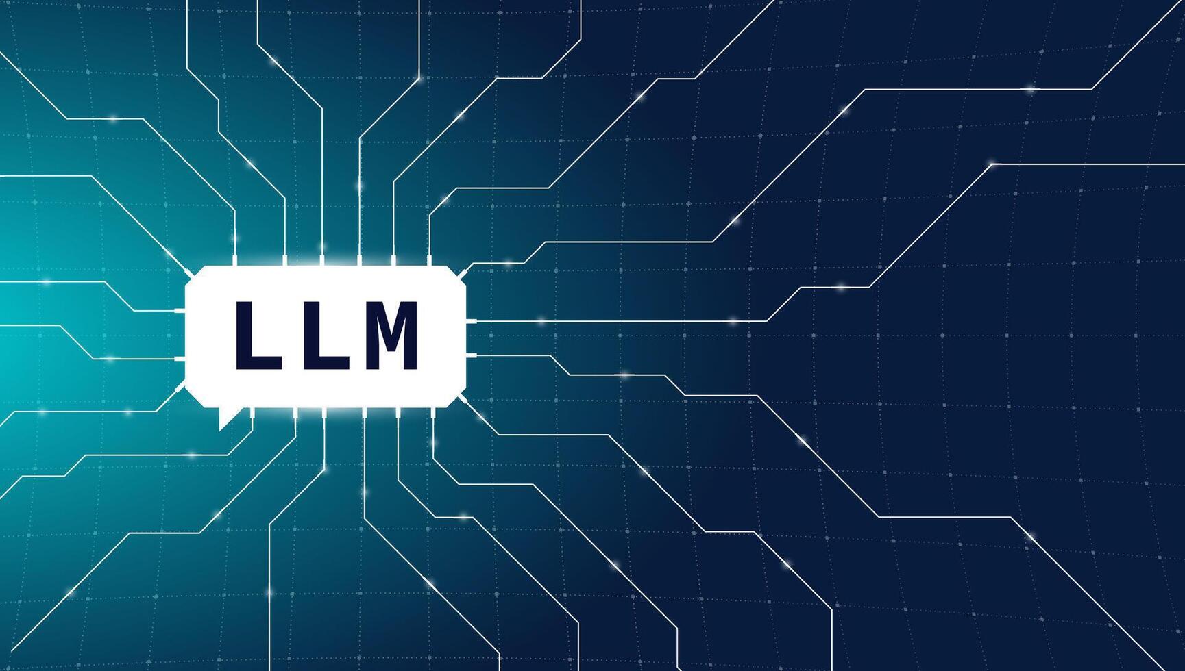 Futuristic AI background with large language model, neural network and big data visualization. Abstract illustration for machine learning, analytics or advanced technology concept. vector