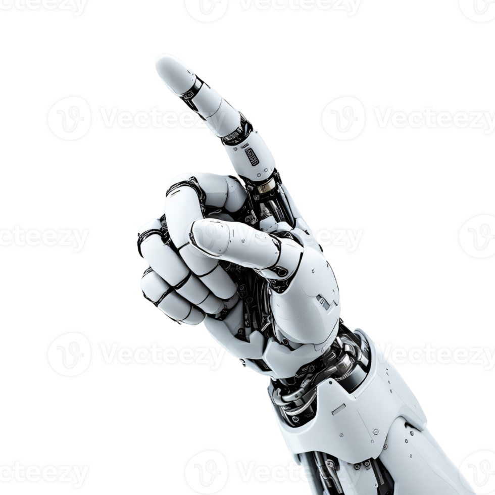 Robotic Hand Pointing Upwards Advanced Technology and Futuristic Design png
