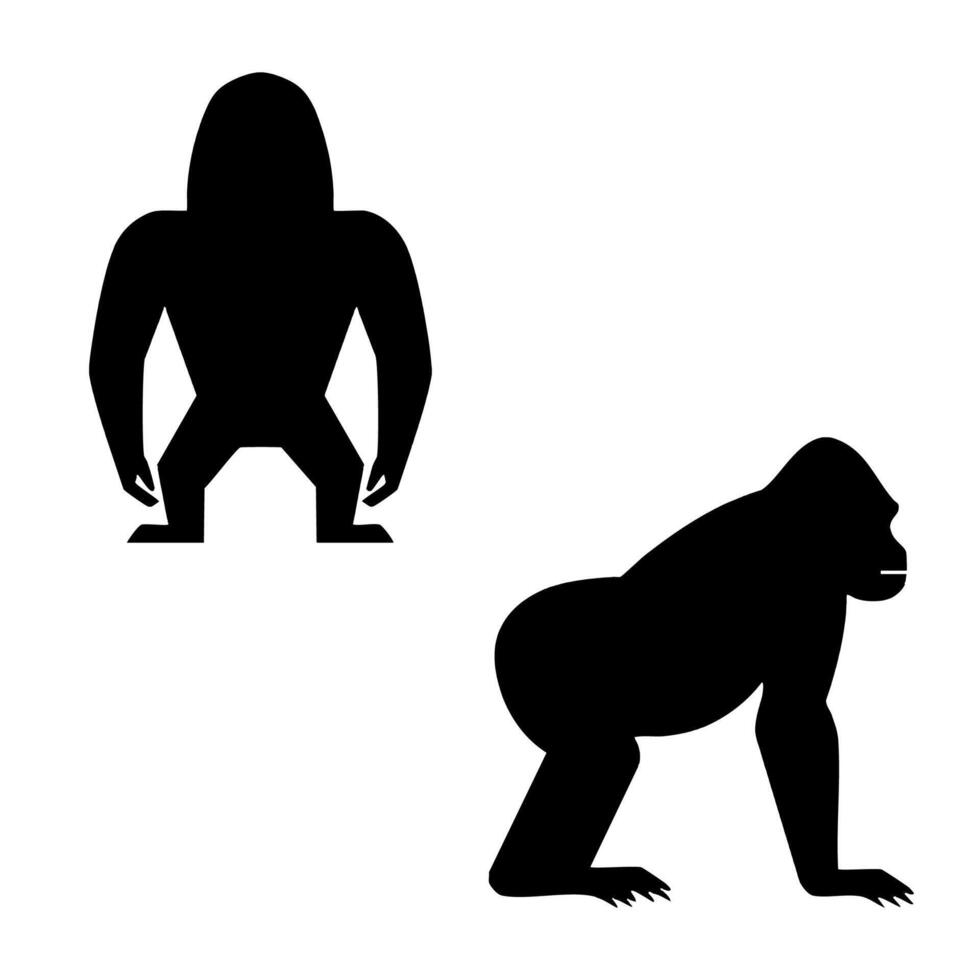 Gorilla icon on white background, illustration vector