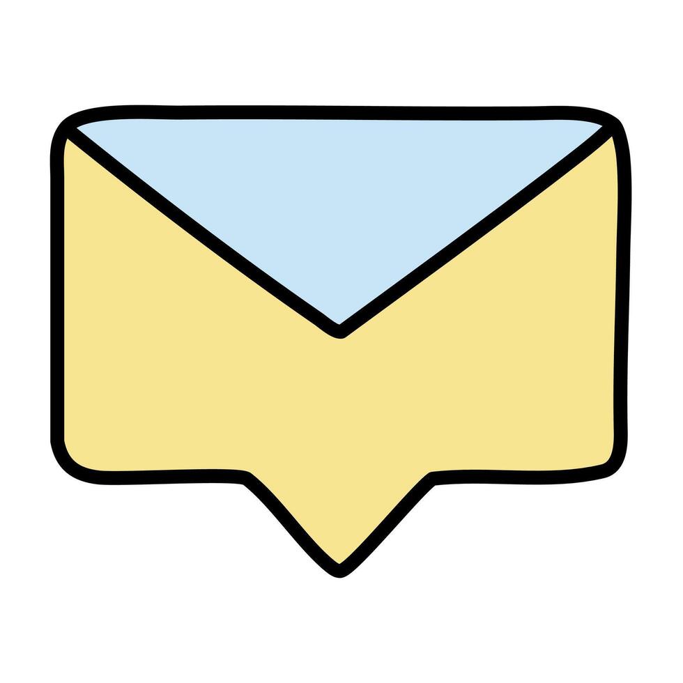 Envelope mail isolated icon illustration. E-mail blue and yellow sign design. vector