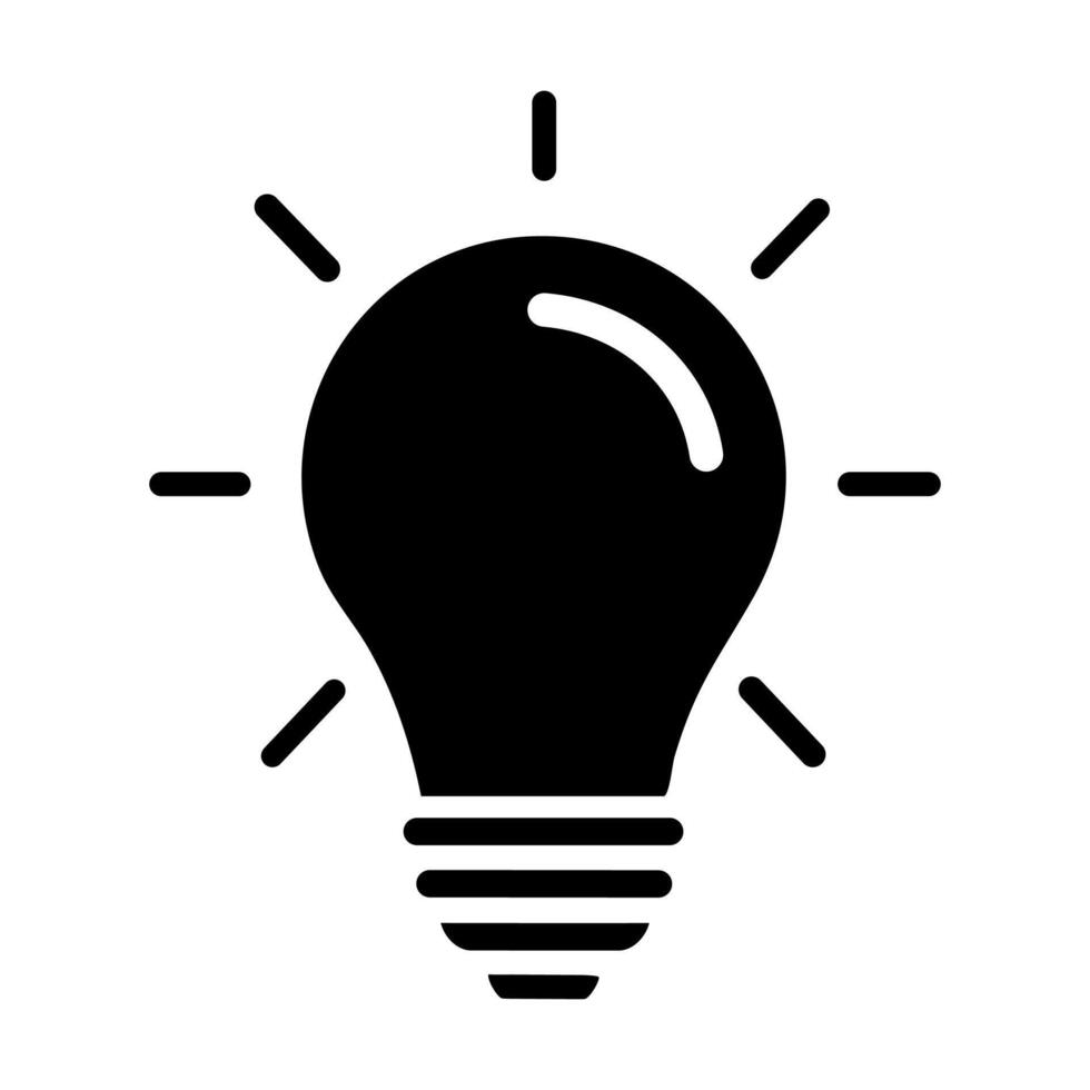 Bulb light idea creativity icon. Isolated think symbol flat illustration. graphic. vector