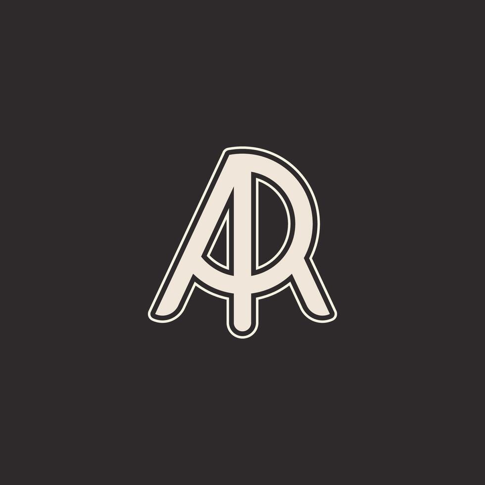 A minimalist lettermark logo combining A and R with soft curves and a monochrome elegant style. vector