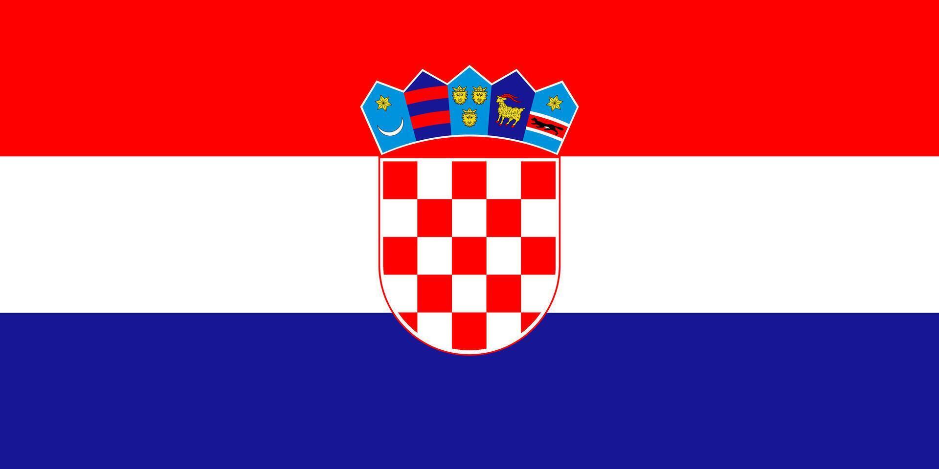Official national flag of Croatia. Flag of the Republic of Croatia. High quality illustration. vector