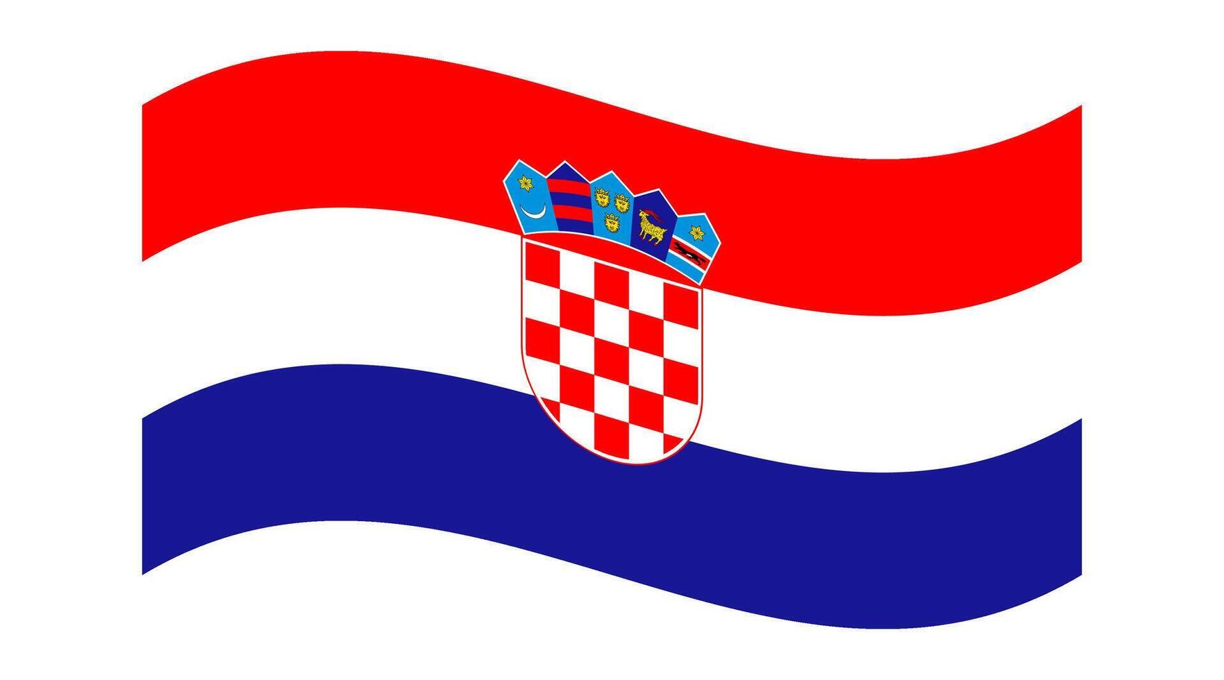 Wavy national flag of Croatia, isolated on a transparent background. Republic of Croatia. High quality illustration. vector