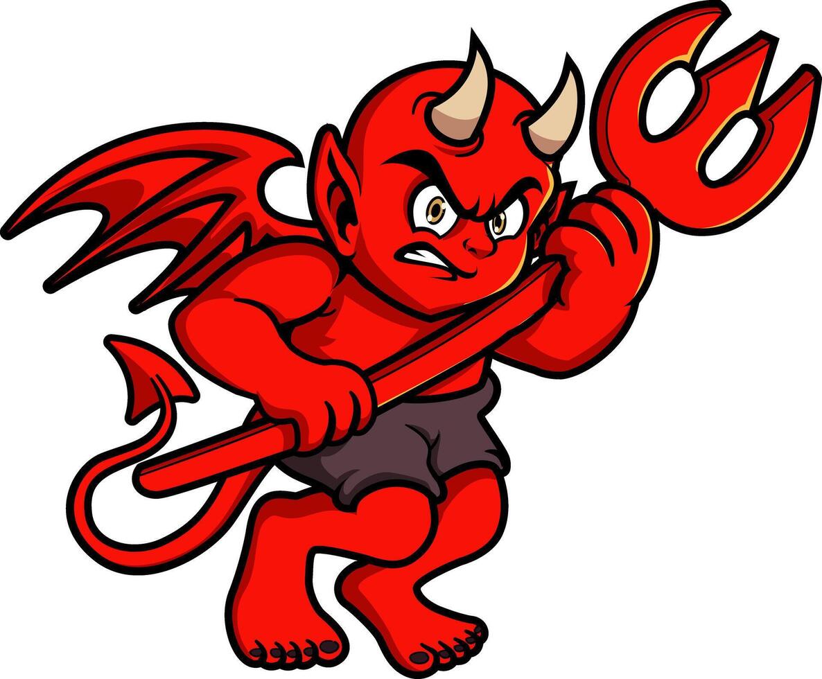 The Naughty Devil Cartoon Mascot Creation vector