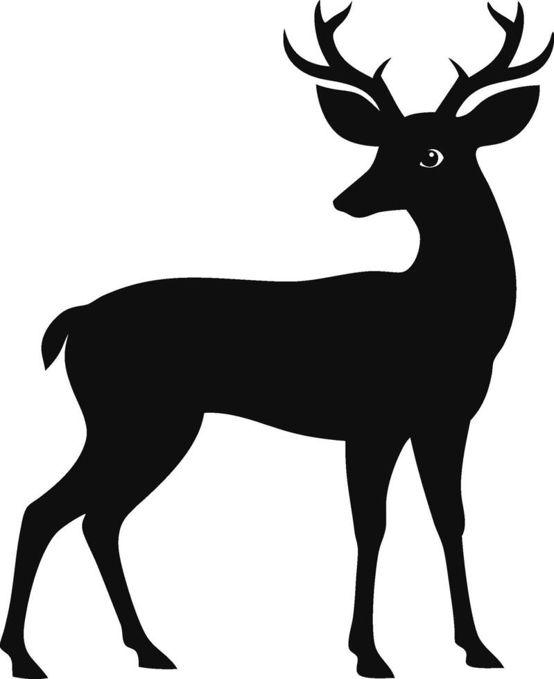 Deer silhouette in style with wildlife icon, deer silhouette illustration vector