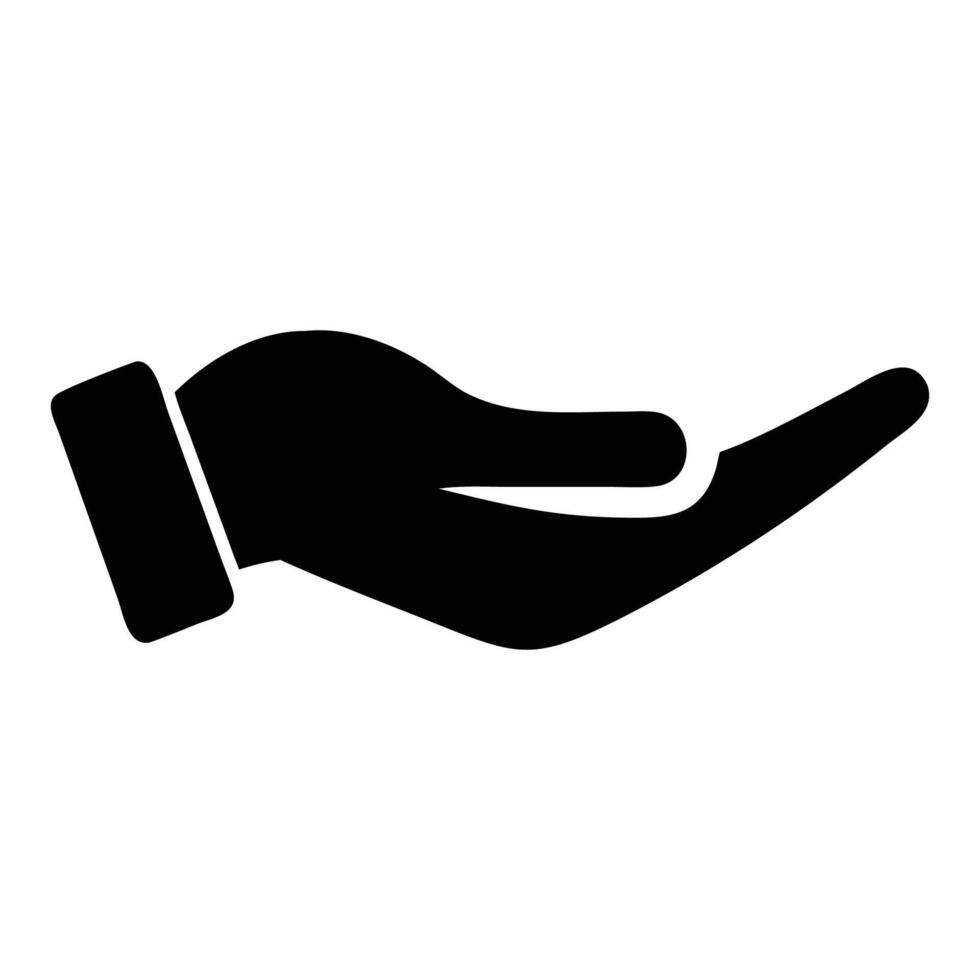 Hand holding black and white gloves silhouette illustration, hand with a black glove vector