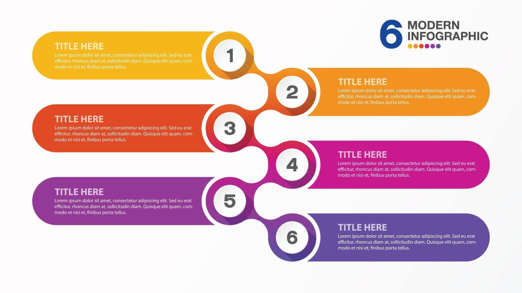 Infographic 6 option and business concept. vector
